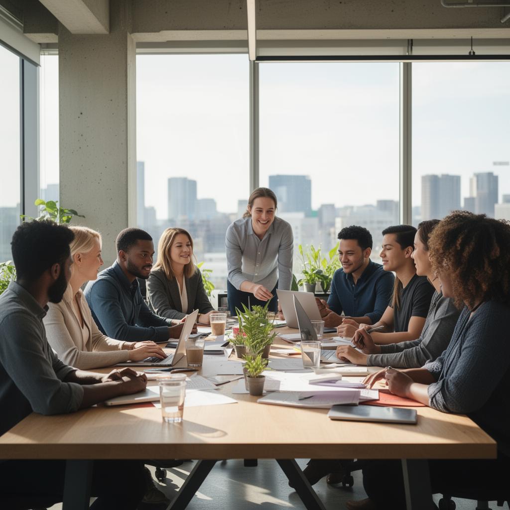 Diverse leaders collaborating